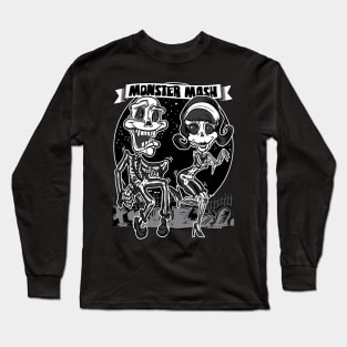 Skeletons dancing in the cemetery at the Monster Mash Long Sleeve T-Shirt